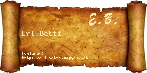 Erl Betti névjegykártya